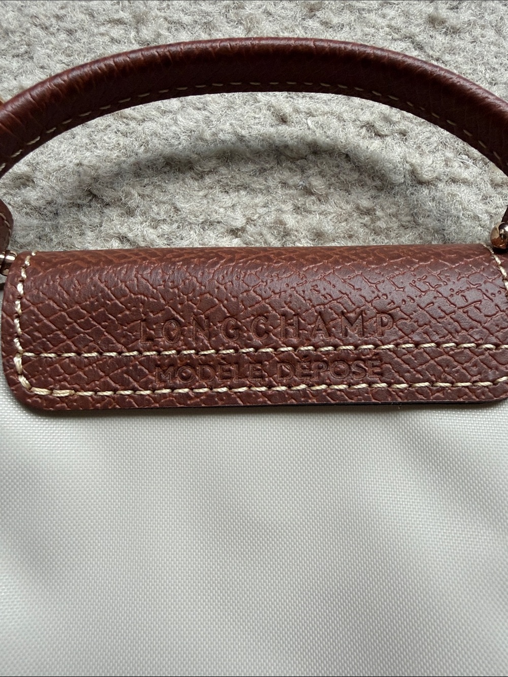 NWT Longchamp- Le Pliage Original Pouch With Handle, PAPER - Picture 4 of 12